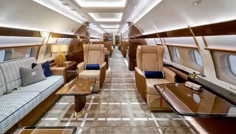 Close-up of aircraft upholstery detailing—precision stitching and premium foam craftsmanship”