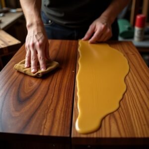table surface waxing and polishing