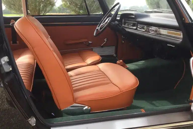 “Classic convertible interior—custom seat foam and period-correct upholstery
