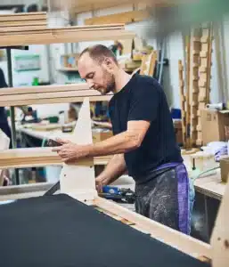 first class team working on the cutting table