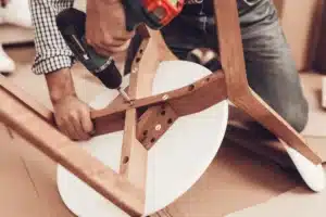 Minor seam repair on upholstered armchair – First Class MasterCraft on-site craftsmanship in Fort Lee