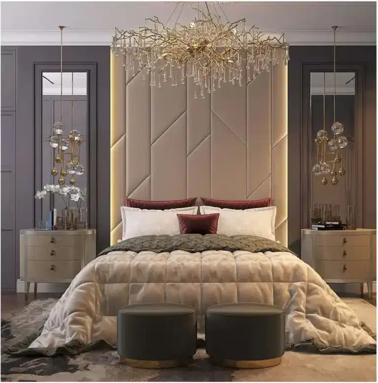 Designer wall panel with seamless headboard and bed frame alignment – built by First Class MasterCraft Fort Lee