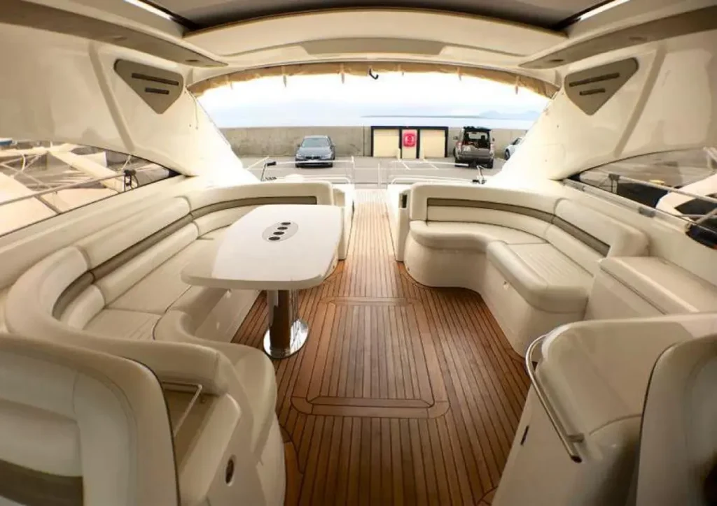 Custom marine-grade boat seat with waterproof vinyl and ergonomic foam – handcrafted by First Class MasterCraft Fort Lee